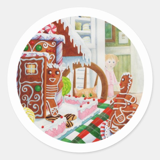 GINGERBREAD VERRASSEN Kleine ronde Stickers (Voorkant)