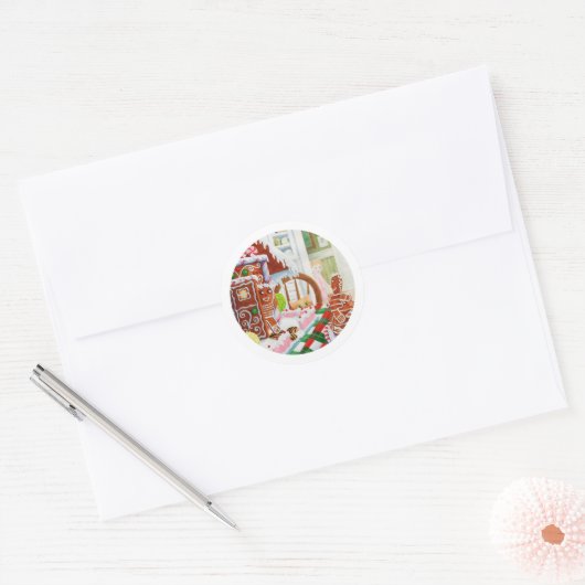 GINGERBREAD VERRASSEN Kleine ronde Stickers (Envelop)