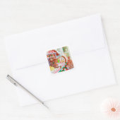 GINGERBREAD VERRASSEN Kleine Vierkante Stickers (Envelop)