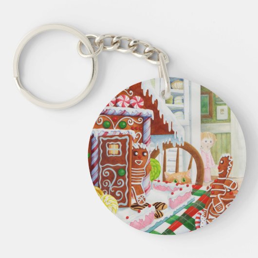 GINGERBREAD VERRASSING Acryl Circle Sleutelhanger (Voorkant)