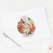 GINGERBREAD VERRASSING Grote ronde envelop afdicht Ronde Sticker (Envelop)