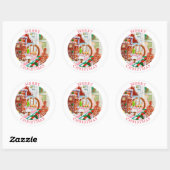 GINGERBREAD VERRASSING Grote ronde envelop afdicht Sticker (Vel)