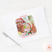 GINGERBREAD VERRASSING Grote Vierkante Envelope Se Vierkante Sticker (Envelop)