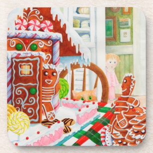 GINGERBREAD VERRASSING Hard Plastic Onderzetters