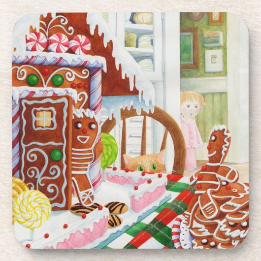 GINGERBREAD VERRASSING Hard Plastic Onderzetters (Voorkant)