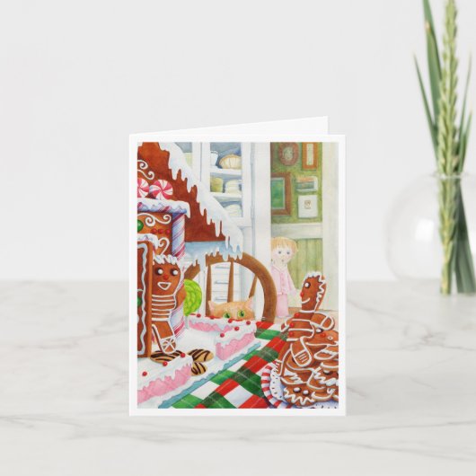 GINGERBREAD VERRASSING Kerstbriefje Kaart (Voorkant)