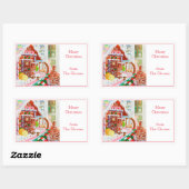 GINGERBREAD VERRASSING rechthoek envelop afdichtin Rechthoekige Sticker (Vel)