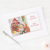 GINGERBREAD VERRASSING rechthoek envelop afdichtin Rechthoekige Sticker (Envelop)