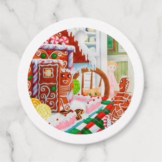 GINGERBREAD VERRASSING Ronde Gift Labels (Voorkant)