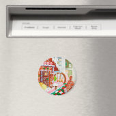 GINGERBREAD VERRASSING Ronde Magneet (Insitu (Vaatwasser))