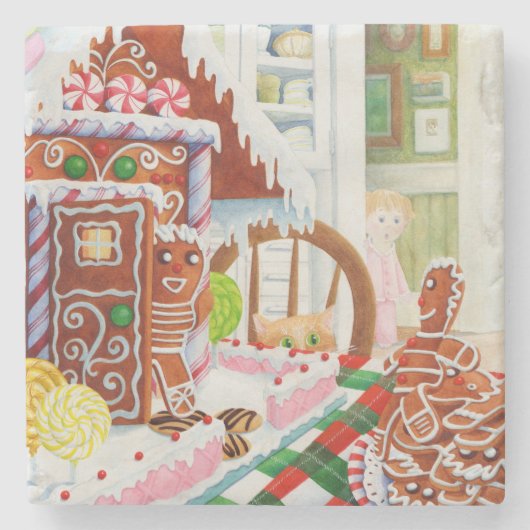 GINGERBREAD VERRASSINGSMARMER ONDERZETTER (Voorkant)