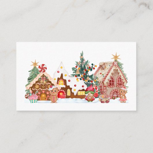 Gingerbread Village Baby shower Luier Raffle Kaart (Achterkant)