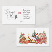 Gingerbread Village Baby shower Luier Raffle Kaart (Voorkant / Achterkant)