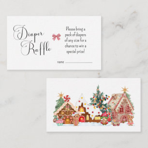 Gingerbread Village Baby shower Luier Raffle Kaart