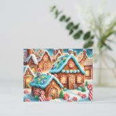gingerbread village briefkaart (Staand voorkant)