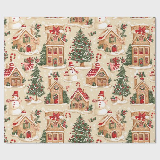 Gingerbread Village  Cadeaupapier (Vlak)