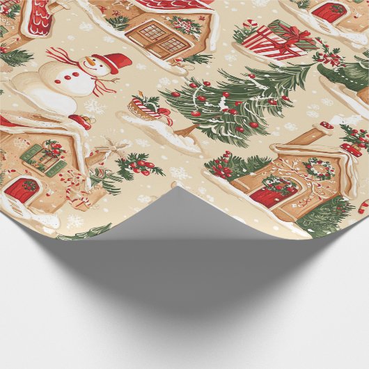 Gingerbread Village Cadeaupapier (Hoek)