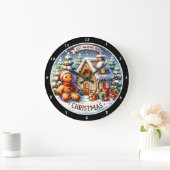 Gingerbread Village Charm Feestelijke Kerstmuur Grote Klok (Huis)