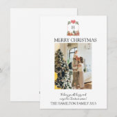 Gingerbread Village Crest w / Foto Kerst Kaart (Voorkant / Achterkant)