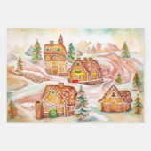 Gingerbread Village Kerst inpakpapier Vel (Voorkant 3)