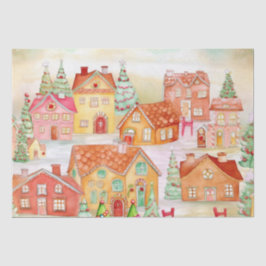 Gingerbread Village Kerst Tissue Paper Tissuepapier