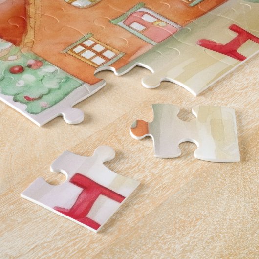 Gingerbread Village Kerstmis Legpuzzel (Zijkant)
