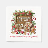 Gingerbread Village Kerstmis Servet (Voorkant)