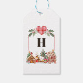 Gingerbread Village Monogram Cadeaulabel (Voorkant)