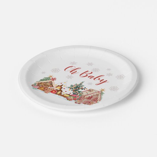 Gingerbread Village Papieren Borden Papieren Bordje (Gekanteld)