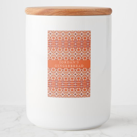 GINGERBREAD Voedselcontainer Label / Verticaal Etiket (Voorkant)