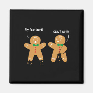 Gingerbread Voeten Gekwetst Sarcastisch Cookie Fun Magneet