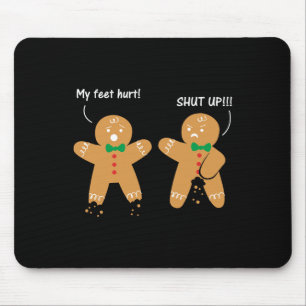 Gingerbread Voeten Gekwetst Sarcastisch Cookie Fun Muismat