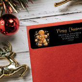 Gingerbread Vrolijk Kerstmis Retouradres Etiket