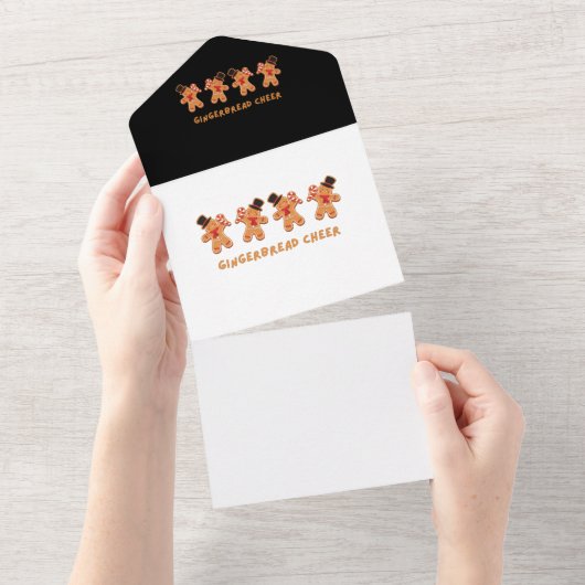 Gingerbread Vrolijkheid All In One Uitnodiging (Afscheurbaar)