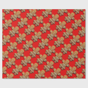 Gingerbread Vrouw Decoratief Patroon Cadeaupapier