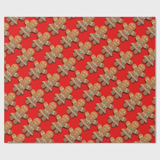 Gingerbread Vrouw Decoratief Patroon Cadeaupapier (Vlak)