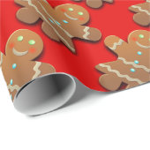 Gingerbread Vrouw Decoratief Patroon Cadeaupapier (Rol Hoek)