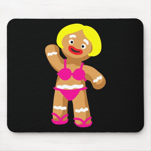Gingerbread-vrouw in bikini kerst in juli deel muismat (Voorkant)