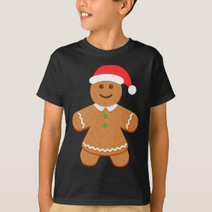 Gingerbread Vrouw Kerstman Hoed Kerstmis Familie M T-shirt