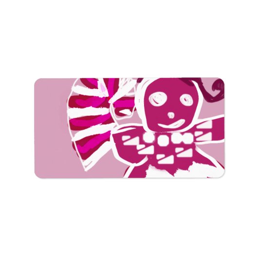 Gingerbread vrouw roze etiket (Voorkant)