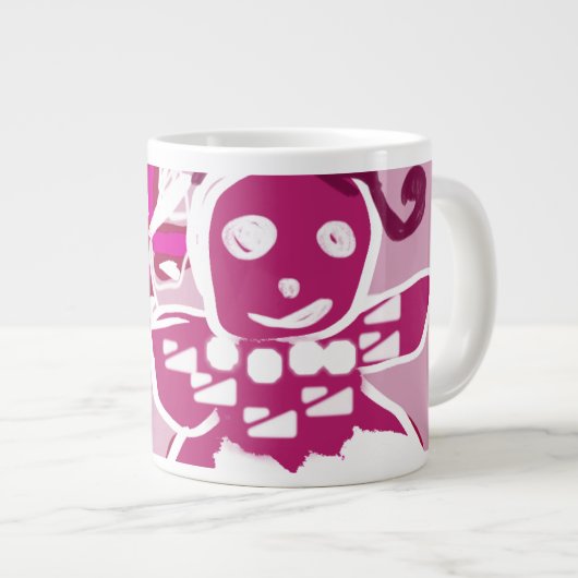 Gingerbread vrouw roze grote koffiekop (Voorkant rechts)