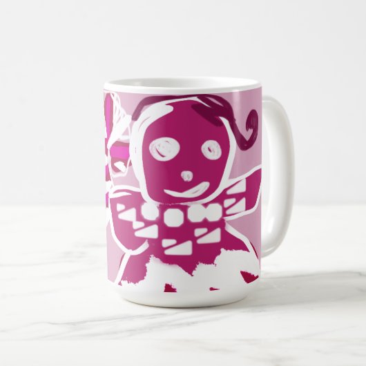Gingerbread vrouw roze koffiemok (Voorkant rechts)