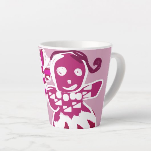 Gingerbread vrouw roze latte mok (Rechterhoek)