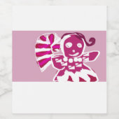 Gingerbread vrouw roze wijn etiket (Enkel label)