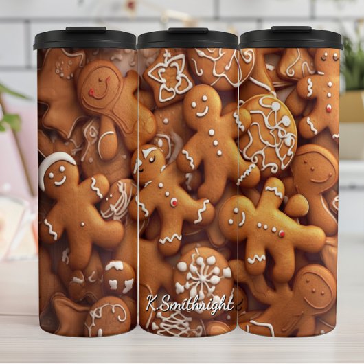 Gingerbread Warm Spiced Cookie Pattern Thermosbeker
