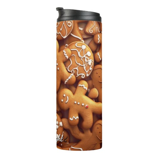 Gingerbread Warm Spiced Cookie Pattern Thermosbeker (Geroteerd rechts)