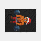 Gingerbread Weightlifting Fitness Gym Workout Chri Fleece Deken (Voorkant (Horizontaal))