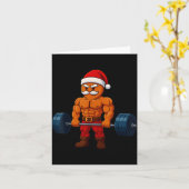 Gingerbread Weightlifting Fitness Gym Workout Chri Kaart (Gele Bloem)