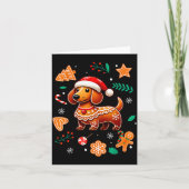 Gingerbread Weiner Dog Lover Dachshund Christmas C Kaart (Voorkant)