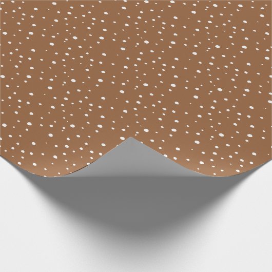 Gingerbread White Falling Snow Holiday Cadeaupapier (Hoek)